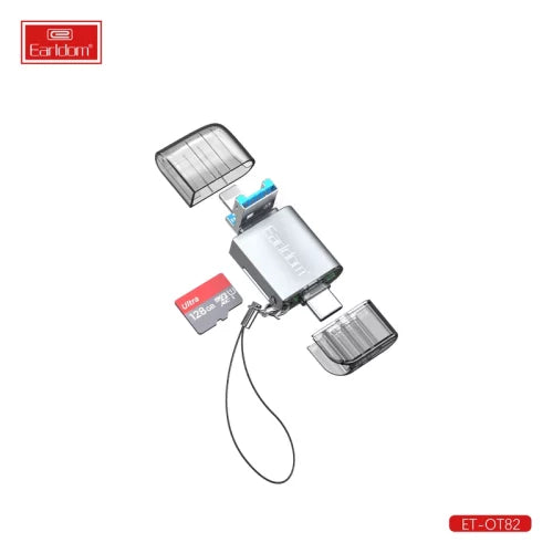 Earldom 4-in-1 Mini Aluminium USB3.0 Card Reader OT82 - Saif Al Najmi Kw